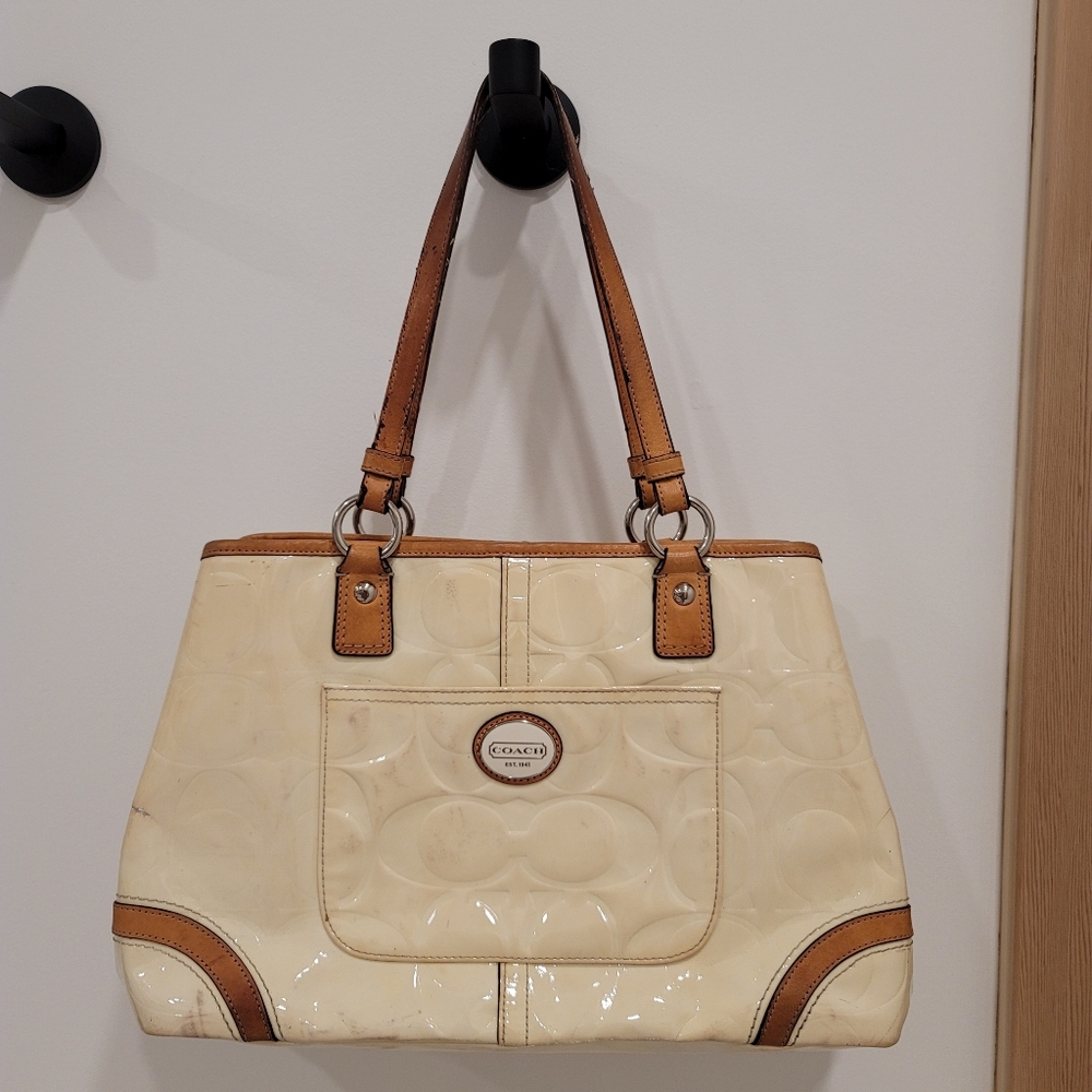 Rare Coach Peyton Embossed Framed Shopper Bag